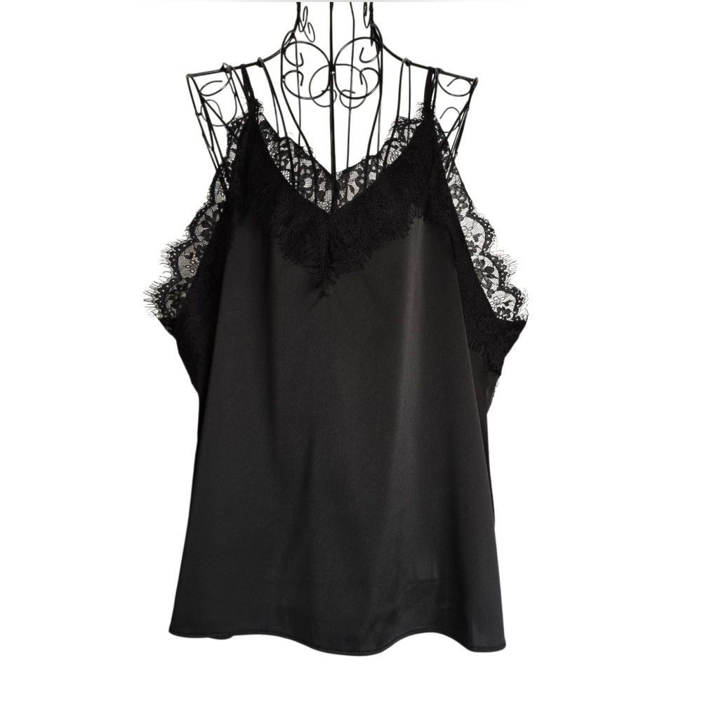 🍁NWT The Drop Women's Natalie V-Neck Lace-Trimmed Camisole Tank Top, Size XXL - Picture 3 of 9